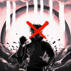 Sabo from One Piece in front of the destruction of Lulusia