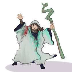 Drawing of Mage Viktor from Arcane as the ooo its the wizard meme