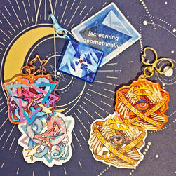 Three keycharms with matching stickers